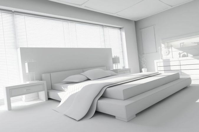 Camera da letto total white